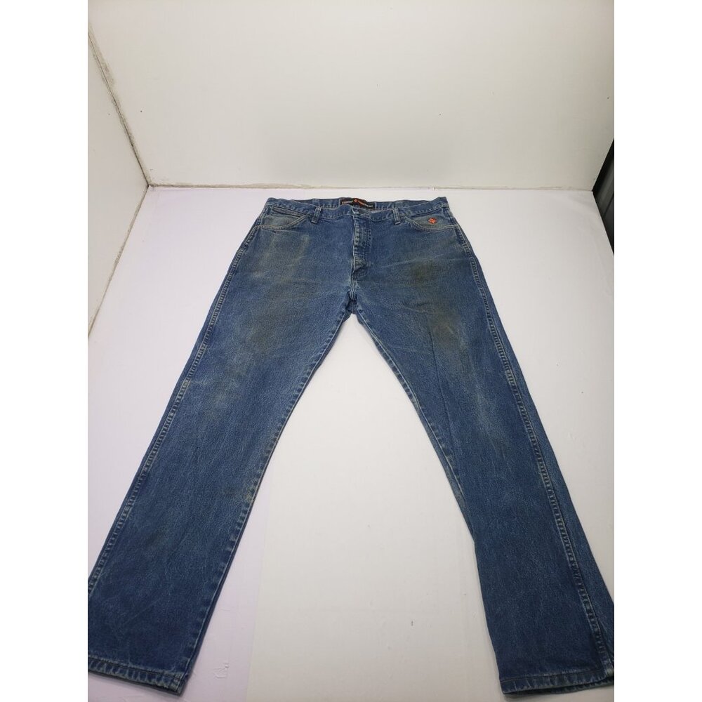 Wrangler 13 Original FR Flame Resistant Jeans Mens 40X34 CAT2 2112 Blue Denim